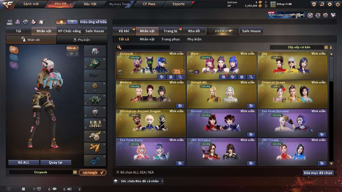 shop acc cf uy tin gia re
